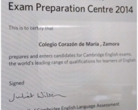Cambridge English Language Assessment. Reconocimientos y premios del colegio Corazón de María de Zamora
